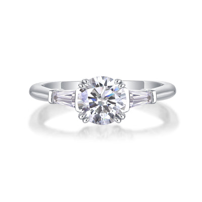 1Luxury Fashion Diamond Wedding Ring Classic Set With Moissanite Silver Ring Prohibit TikTok sales - 5 - CJ