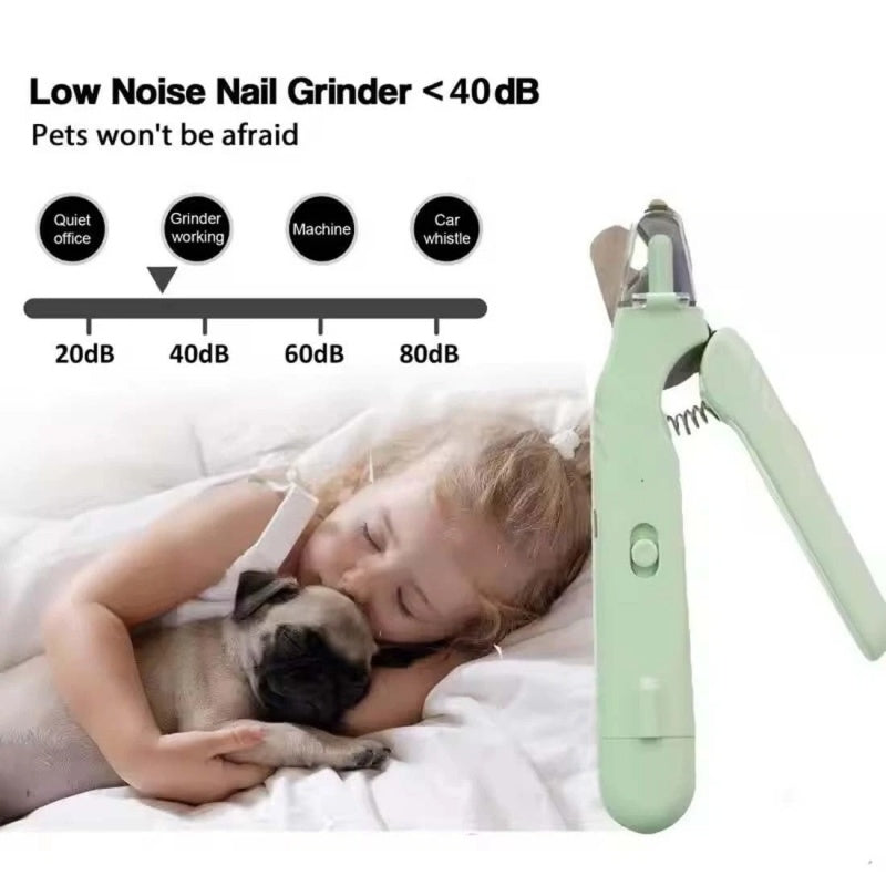 White Pet Nail Trimmer Dog Nail Clippers With Light 2 In 1 Nail Clipper And Grinder - 5 - CJ