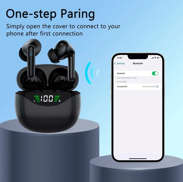 Bluetooth Earbuds Headset 5.3 Wireless Noise Cancelling TWS Trucker Waterproof - 5 - CJ