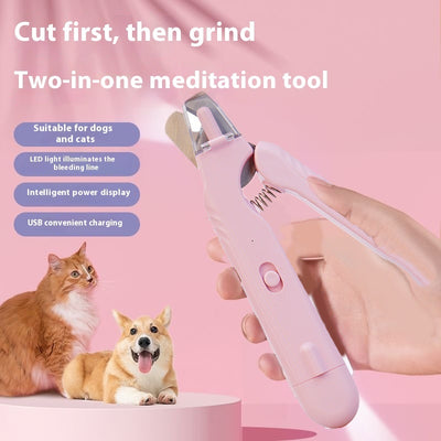 2 In 1 Pet Nail Clippers With Led Light Dog Cat Special Blood Line Scissors Multifunction Animals Paw Nail Trimmer Pet Supplies - 0 - CJ