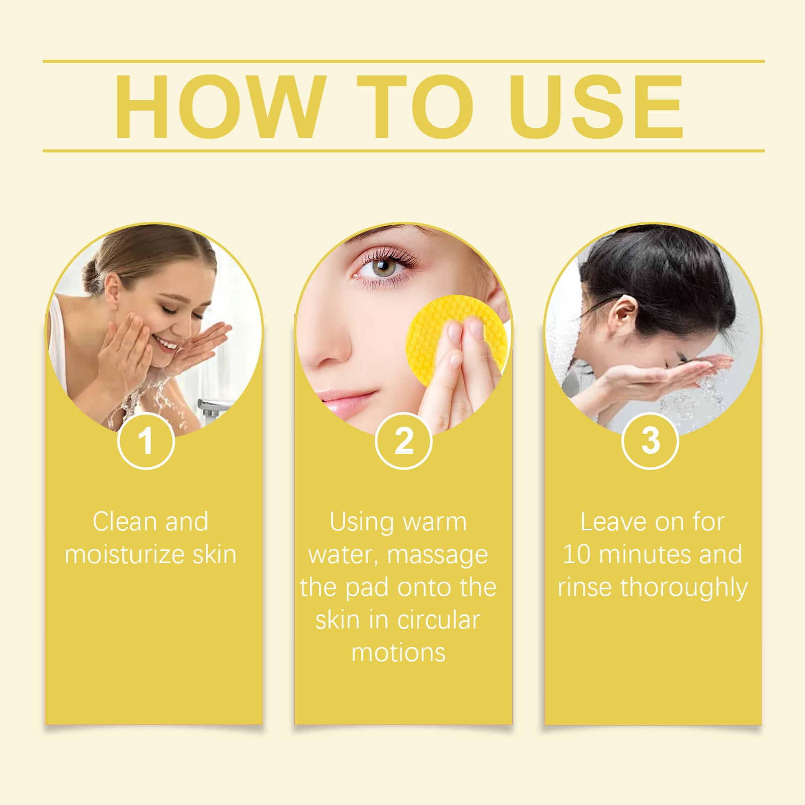 Eelhope Turmeric Acid Cleansing Pad Facial Gentle Cleansing Moisturizing Refreshing Skin Care Cleansing Pad - 5 - CJ
