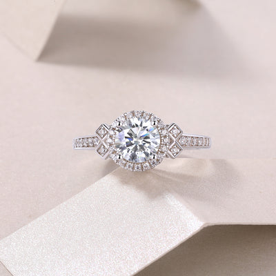 1Lighthouse Large Diamond Ring Luxury Fashion Set Moissanite Silver Ring Prohibit Tk Sales - 5 - CJ