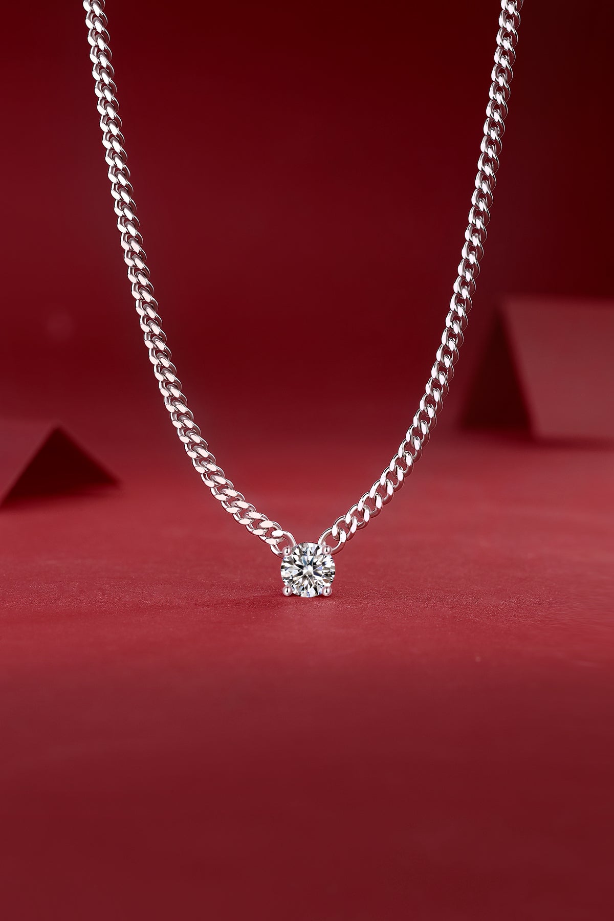 1Cuban Necklace Luxury Fashion Diamond Pendant Necklace Set With Mosan Diamond Silver Ornaments Prohibit TikTok sales - 5 - CJ