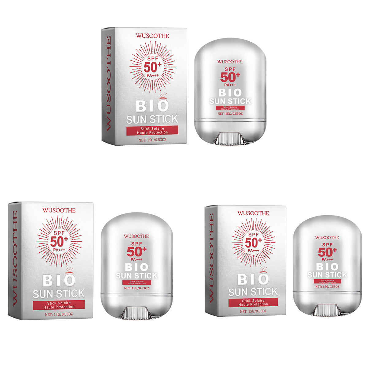 WUSOOTHE Bio Sun Stick 15g - Advanced Protection With Peptide Complex, Collagen And Hyaluronic Acid SPF50,PortableStrong UVProtection Sunscreen Stick