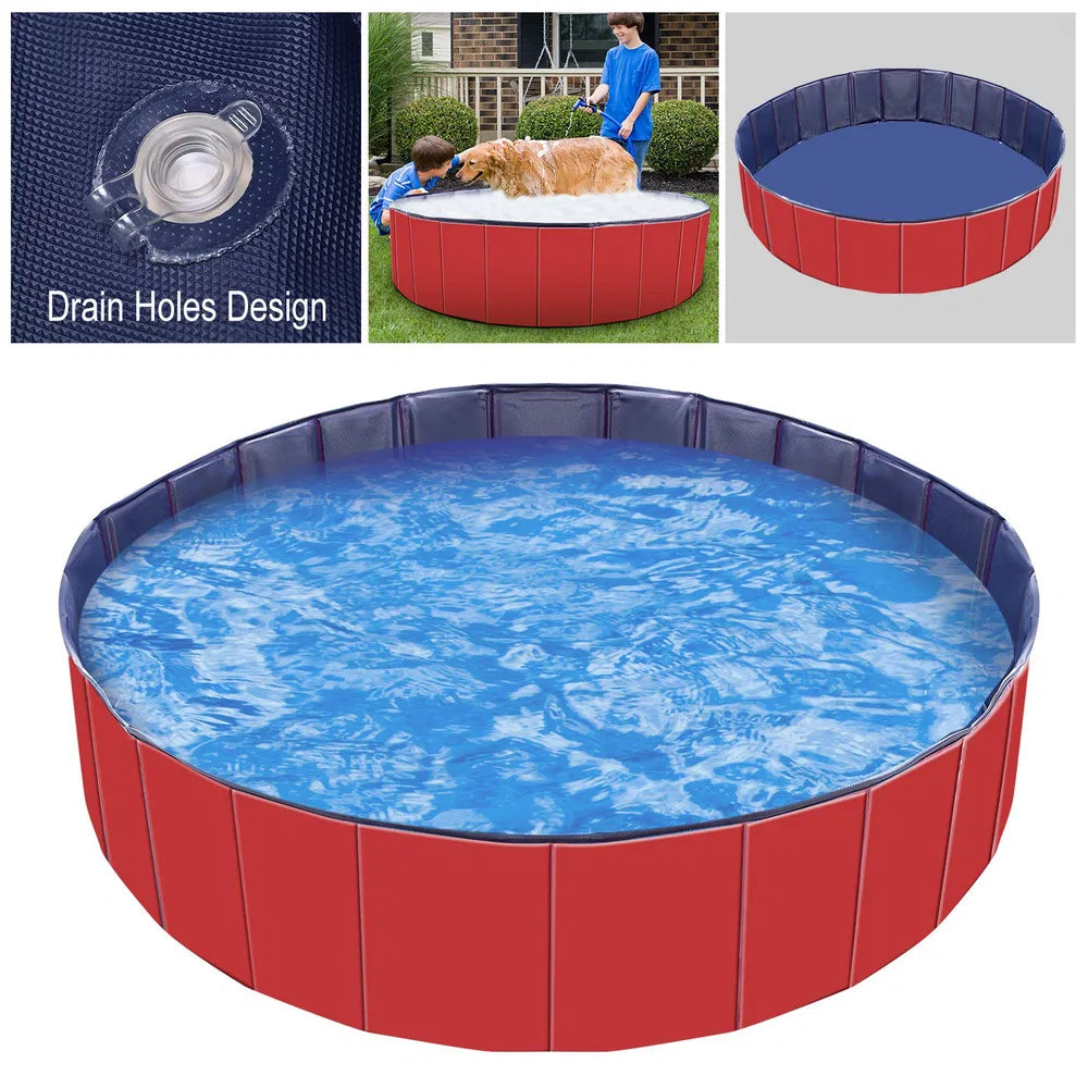 Foldable Pet Swimming Pool PVC Kiddie Baby Dog Swim Pool Bathing Tub Playmat Kids Pools - 5 - cjdroshippping