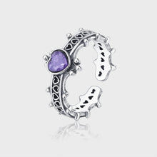 Vintage Crown 925 Sterling Silver Love Ring Girl - 4 - CJ