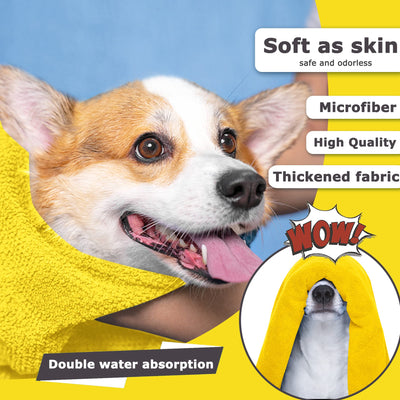 Dog Towels For Drying Dogs Drying Towel Dog Bath Towel, Quick - drying Pet Dog And Cat Towels Soft Fiber Towels Robe Super Absorbent Quick Drying Soft Microfiber Pet Towel For Dogs, Cats Yellow - 5 - CJ