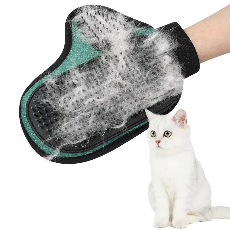 Cat Hair Removal Glove Pet Supplies Bath Massage Jerking Gloves Cat Dog Massage Bathing Cleaning Grooming Supplies Silicone Hair Sticking Removal Brush - 5.0 - CJ