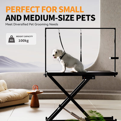 Height Adjustable Pet Grooming Table, Equipped With Leveling Wheels, Dog Grooming Arms, Anti Slip Tabletop, And Tool Organizer 50 Inches, Black, Prohibited Platform Temu - 5 - CJ