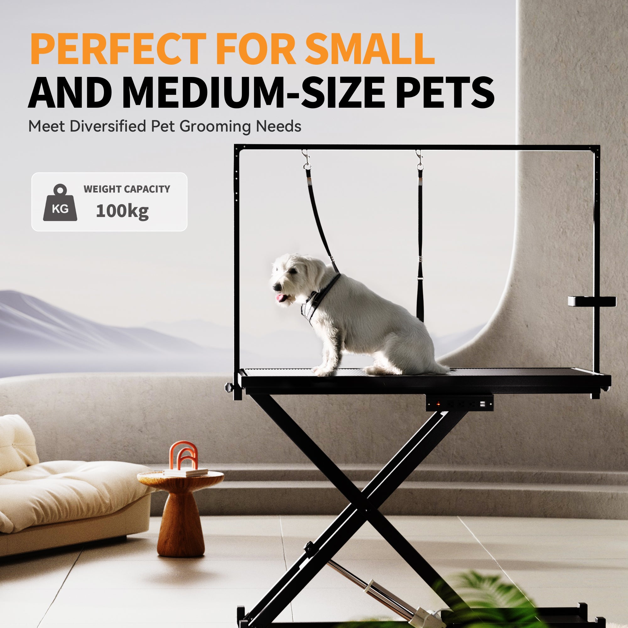 Height Adjustable Pet Grooming Table, Equipped With Leveling Wheels, Dog Grooming Arms, Anti Slip Tabletop, And Tool Organizer 50 Inches, Black, Prohibited Platform Temu - 5 - CJ