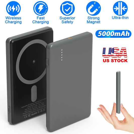 2 In 1 5000mAh 8MM Slim MagSafe Wireless Power Bank PD20W Magnetic Fast Charger Portable Phone Charger Fit For IOS Phone 15 14 13 12 Series And More - 5 - CJ