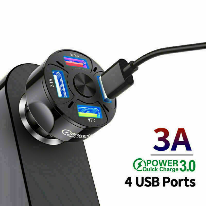 In - Car 4Ports USB Car Charge 45W Mini Fast Charging For Phone Charger Adapter - 5 - CJ