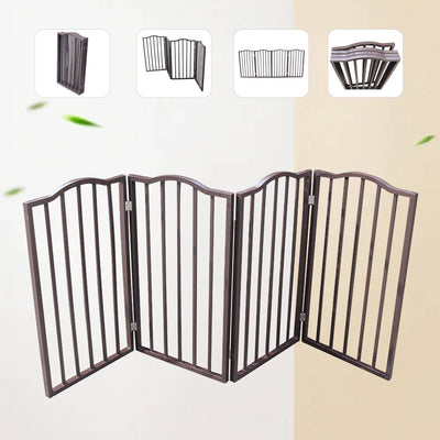 Pet Gate,Dog Gate For Doorways,Stairs Or House,standing, Folding,Arc Wooden - 5 - CJ
