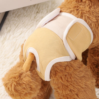 Dog Physical Safety Pants Comfortable Breathable Pure Cotton - 0 - CJ - Light Yellow - XL Waist 34 40cm - CJGD176966912LO