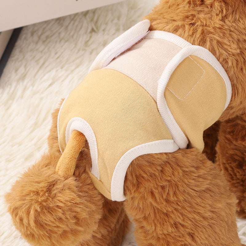 Dog Physical Safety Pants Comfortable Breathable Pure Cotton - 0 - CJ - Light Yellow - XL Waist 34 40cm - CJGD176966912LO