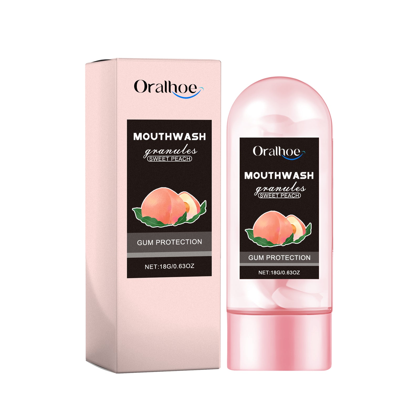Oralhoe Peach Flavor Teeth Cleaning Mouthwash Pellets Breath Long Lasting Fragrance Clean Gums Portable Mouthwash Pellets - 5 - CJ