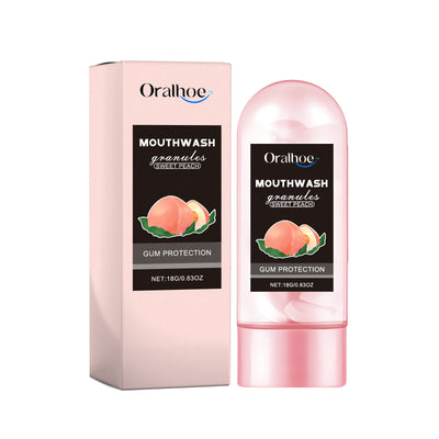 Oralhoe Peach Flavor Teeth Cleaning Mouthwash Pellets Breath Long Lasting Fragrance Clean Gums Portable Mouthwash Pellets - 5 - CJ