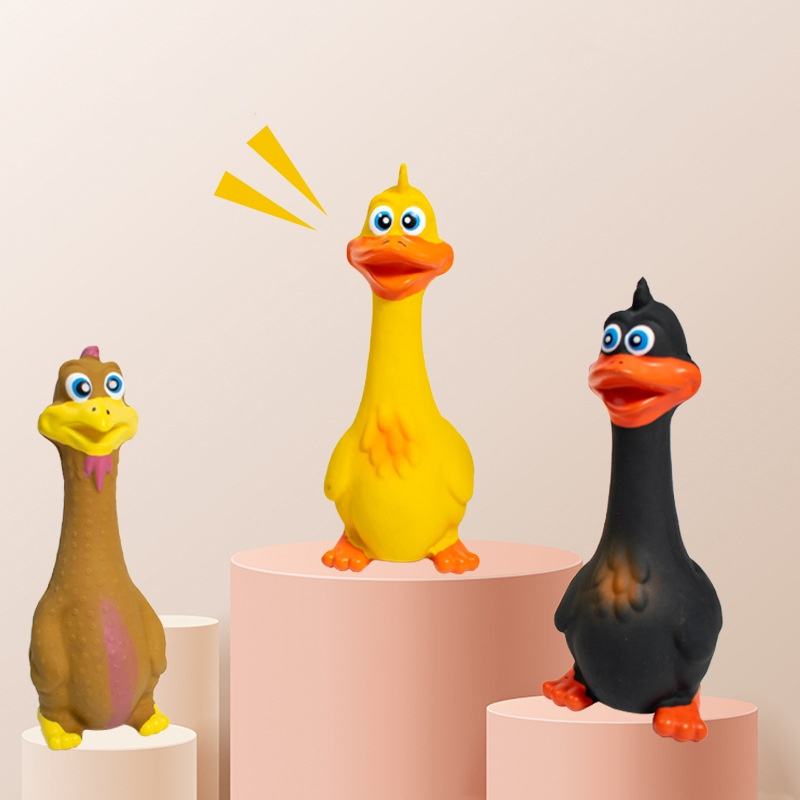 3pcs  Latex Screaming Chicken Toys Eco Friendly TPR Pet Squeaky Dog Interactive Play Chew Toys - 5 - CJ