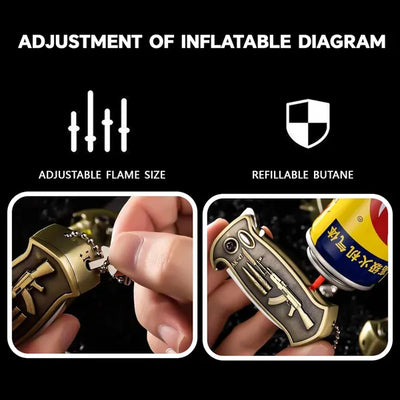 Cool Metal Design Jet Torch Lighter Refillable Butane Novelty Lighter For Gift Fireplace Candle Camping BBQ - 5 - CJ