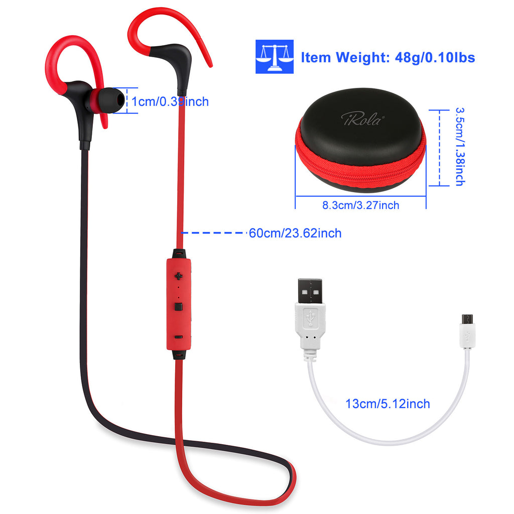 Wireless Headsets V4.1 Sport In Ear Stereo Headphones Sweatproof Noise Canceling Earphones Back Headphone With Mic Handsfree For Running Hiking Travel