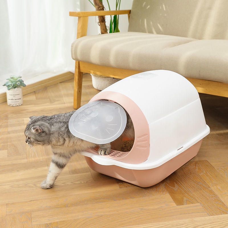 Elevated Semi - closed Litter Suction Deodorant Cat Toilet With Flip Cover - 0 - CJ