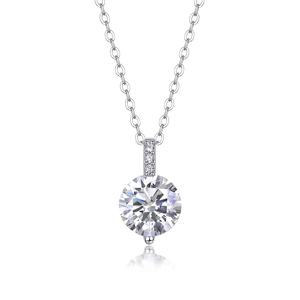 A Lifetime Of Brilliance - A Fashionable And Luxurious Diamond Jewelry Pendant Set With 2-carat Moissanite S925 Sterling Silver And Platinum Plating
