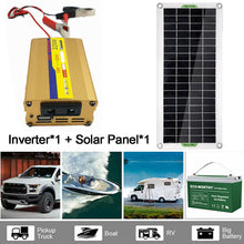 220W Inverter100W Solar Panel Kit USB Battery Charger Convert AC,DC Outdoor USA - 5 - CJ