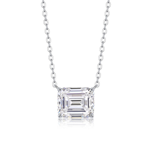 1Mirage In The Mirror - A Trendy Diamond Pendant Necklace Set With Octagonal  Moissanite S925 Sterling Silver And Platinum Plating Prohibit TikTok sales - 5 - CJ