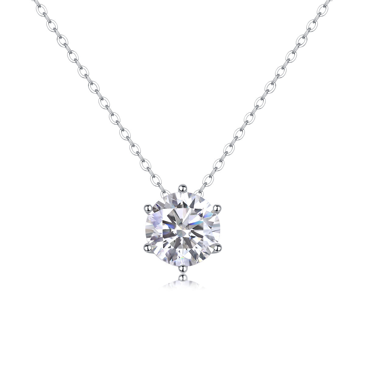 Afternoon Rose Luxury Fashion Diamond Pendant Necklace Set With Mosan Diamond Silver Ornaments