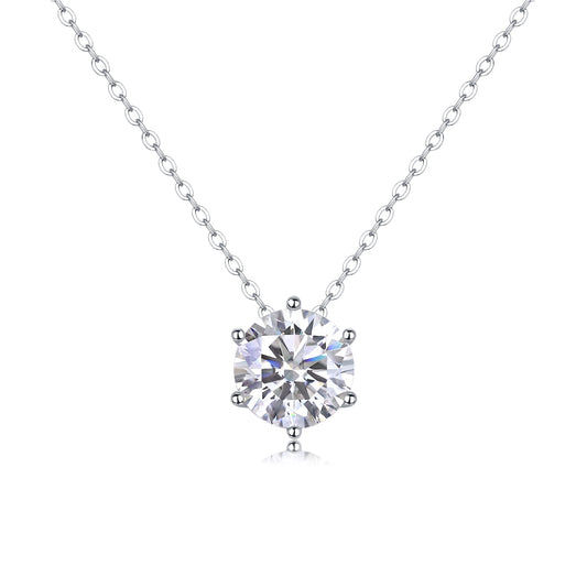 1Afternoon Rose Luxury Fashion Diamond Pendant Necklace Set With Mosan Diamond Silver Ornaments Prohibit TikTok sales - 5 - CJ