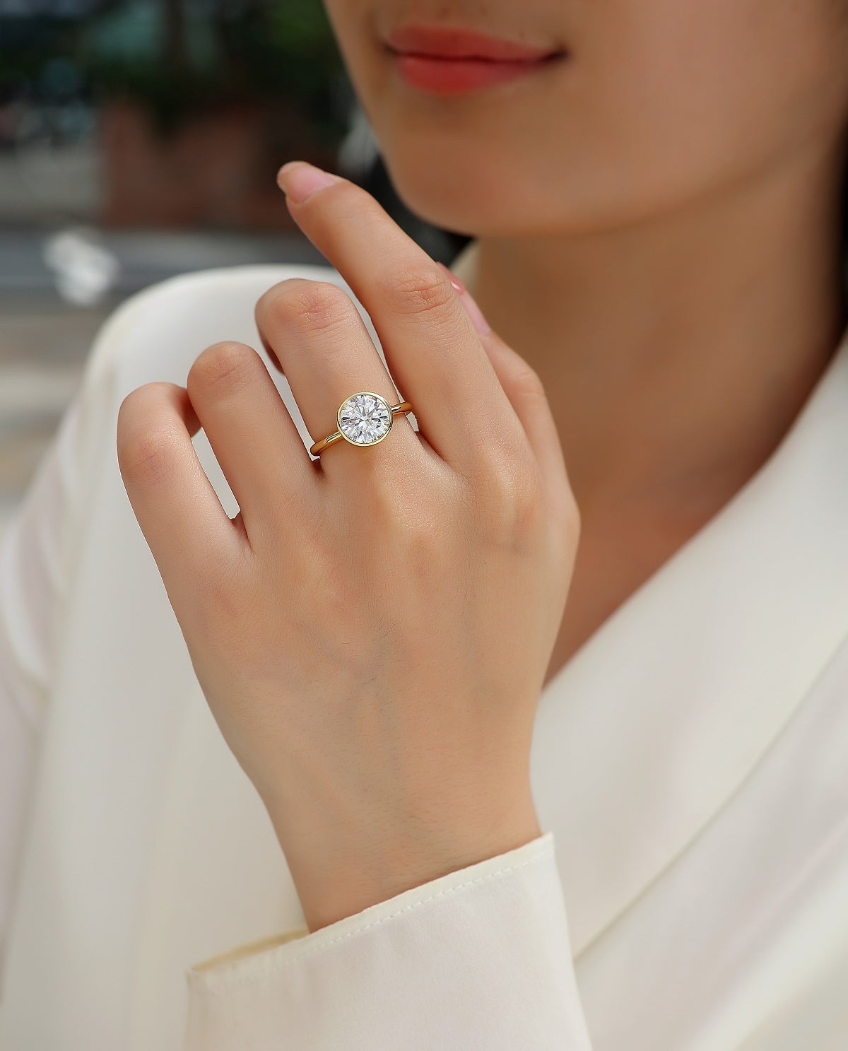 Time Bubble Large Diamond Ring Luxury Fashion Set Moissanite Silver Ring