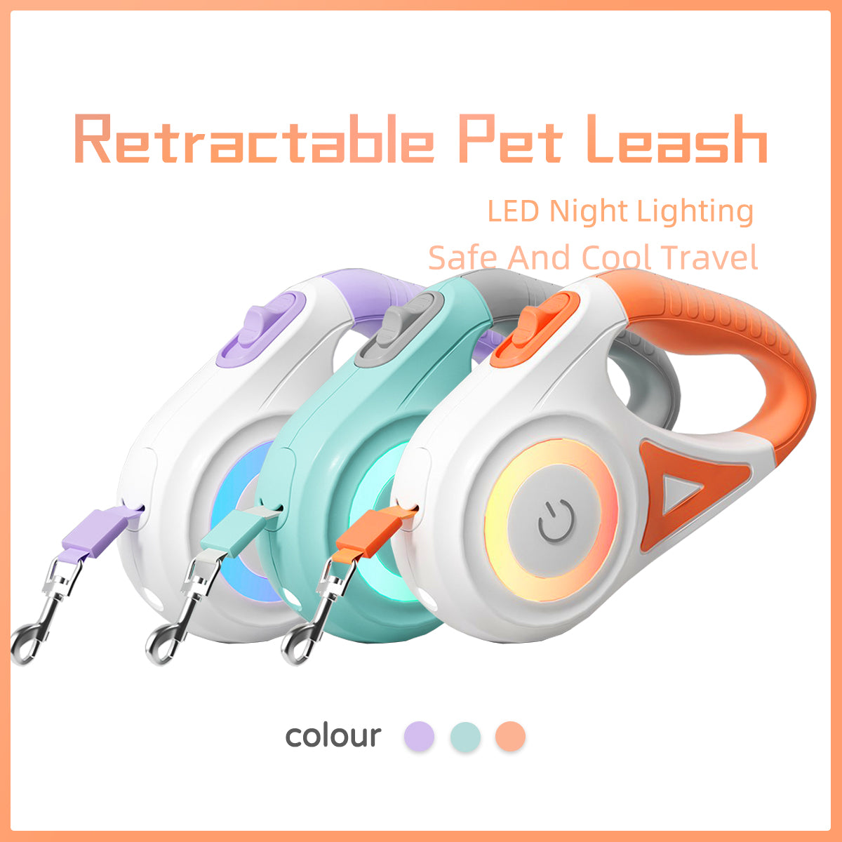 Dog Leash Retractable Leash And Dog Collar Spotlight Automatic Pet Dog Cat Traction Rope For Small Medium Dogs Pet Product - 0 - CJ