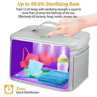 UV Disinfection Bag, Portable LED UV Sanitizer Box USB - Powered Travel UV Cleaner Bag - 5 - CJ