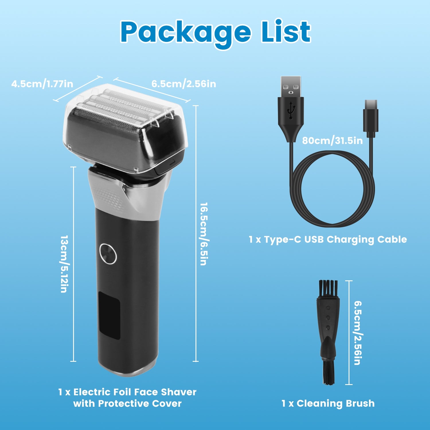 Electric Foil Face Shaver 5 - Blade Electric Razor For Men Wet & Dry Jawline Beard Trimmer Precision Sideburn Shavers IPX6 Waterproof With LED Display Cleaning Brushes - 5 - CJ