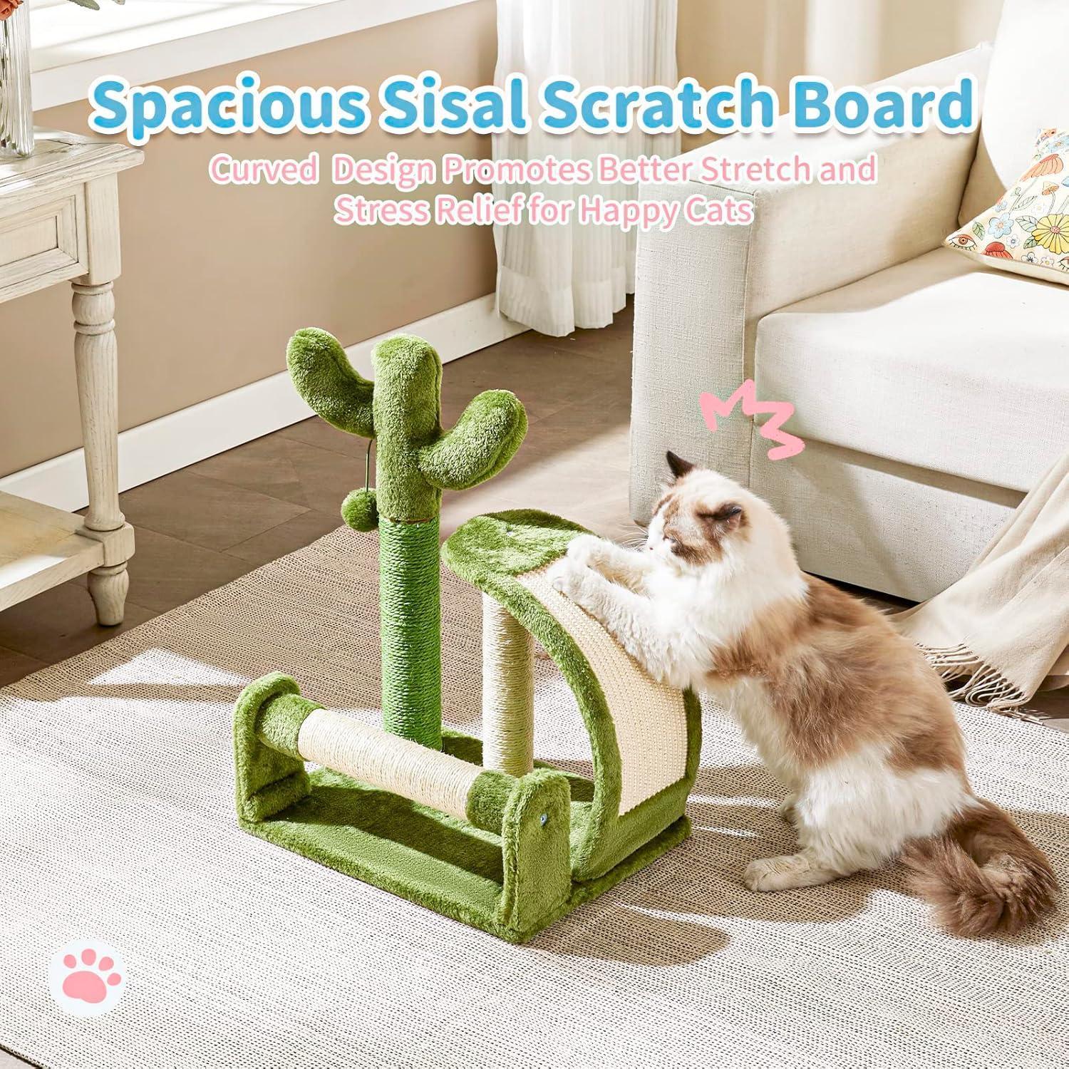 Cactus Shape Natural Sisal Rope Easy To Assemble Green Cat Scratching Post - 5 - cjdroshippping