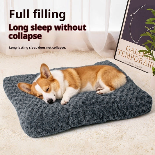 Embossed Velvet Thick Square Pet Mat - 0 - CJ
