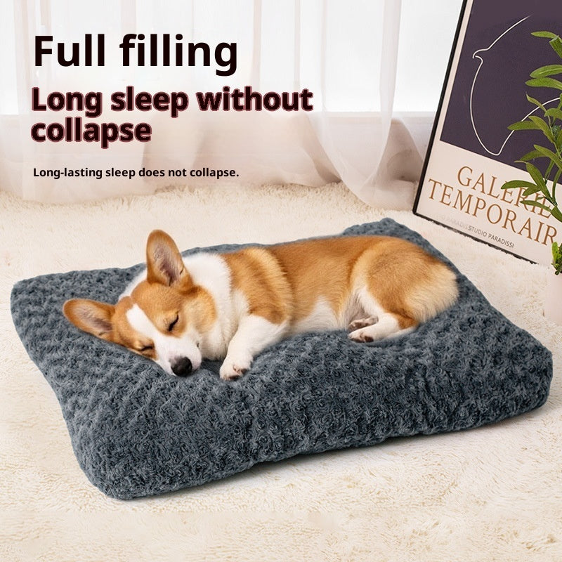 Embossed Velvet Thick Square Pet Mat - 0 - CJ