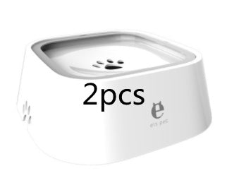 Pet Feeding Bowls Not Wetting Mouth No Spill Cat Bowl Prevent Splashing Water Feeder - 0 - CJ - White2pcs - CJGY117281706FU