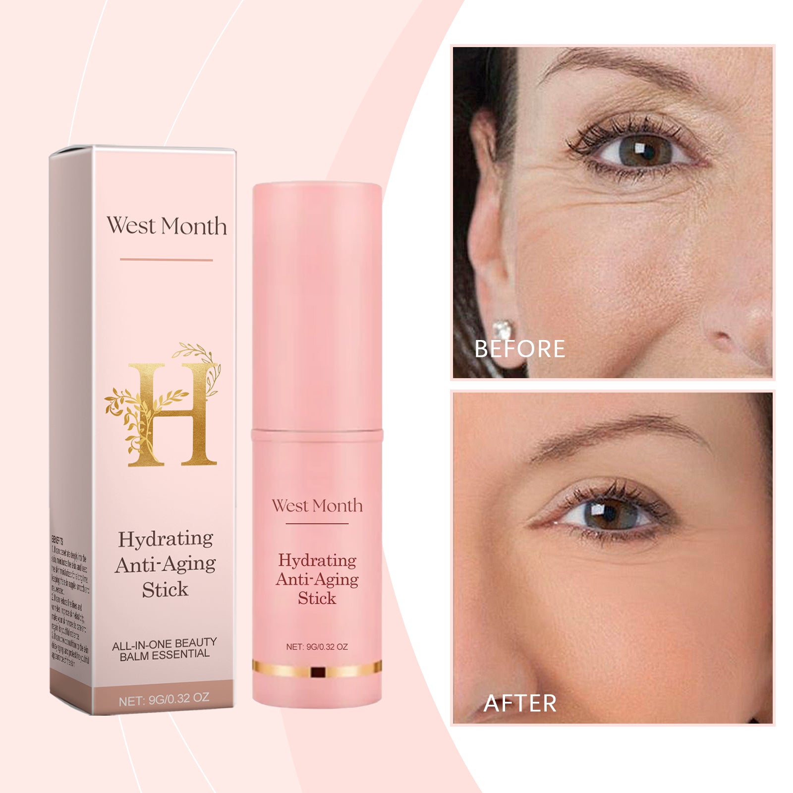 West&Month Fade Wrinkles Hydrating Stick, Moisturizing Lift Firming Hydrating Moisturizing Facial Stick - 5 - CJ