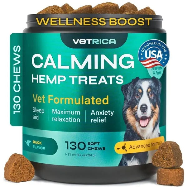 Hemp Calming Chews For Dog Anxiety Relief Duck Favor Calming Treats For Dogs Stress Separation Anxiety Relief Storms Hemp Seed Oil Calming Chews For Dogs Calming Treats For Anxiety Relief - 5 - CJ
