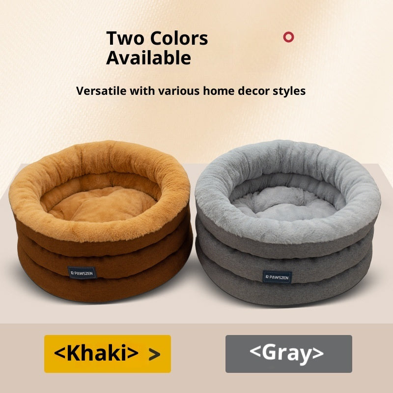 Round Pet Bed Winter Thickened Large Kennel - 0 - CJ