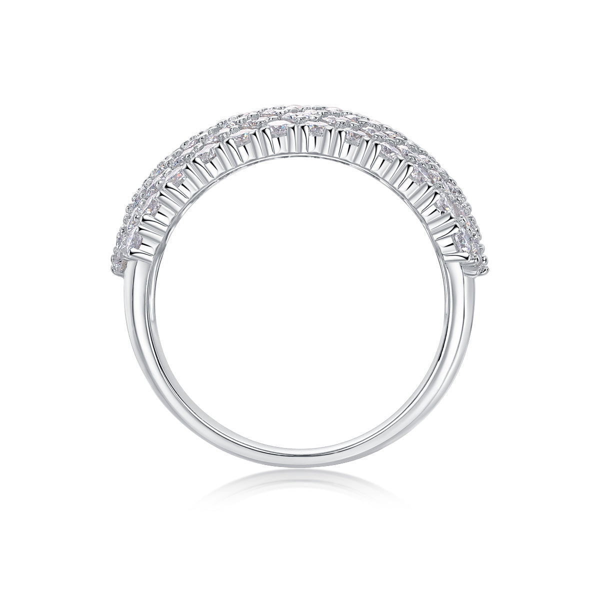 1Multiple Row Diamond Wide Rings, Moissanite Rings, Luxury Fashion Silver Rings Prohibit TikTok sales - 5 - CJ