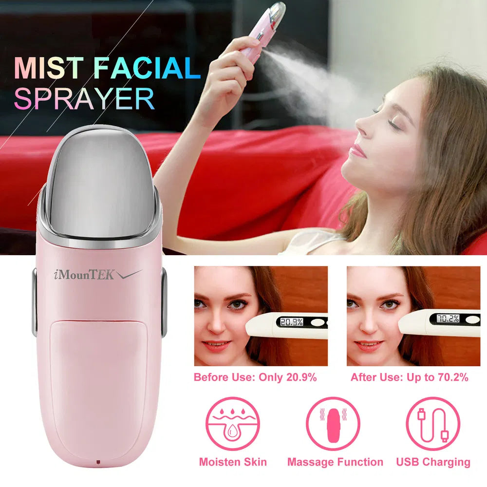 Nano Facial Mister Nano Cool Mist Facial Sprayer Portable Handy Face Steamer Moisturizing Massager USB Charge - 5 - CJ