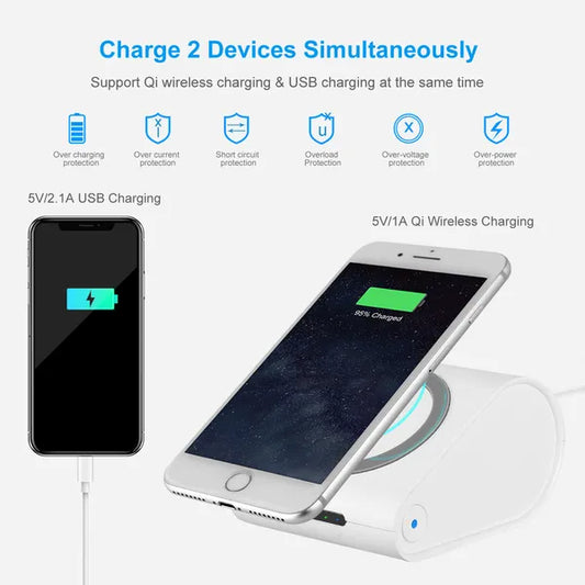 Qi Wireless Charger 10400mAh Power Bank 5W Wireless Charger Pad 2.1A USB Charge Port Portable Battery Charger - 5 - CJ