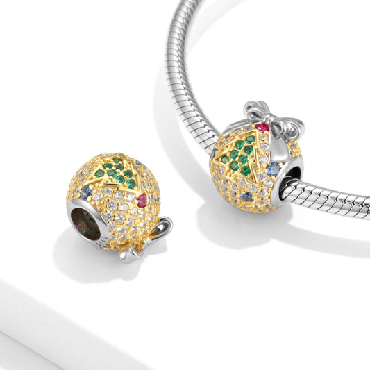 Shiny Christmas Ball Beads Christmas Series 925 Silver Beads Necklace Bracelet Diy Accessories - 4 - CJ