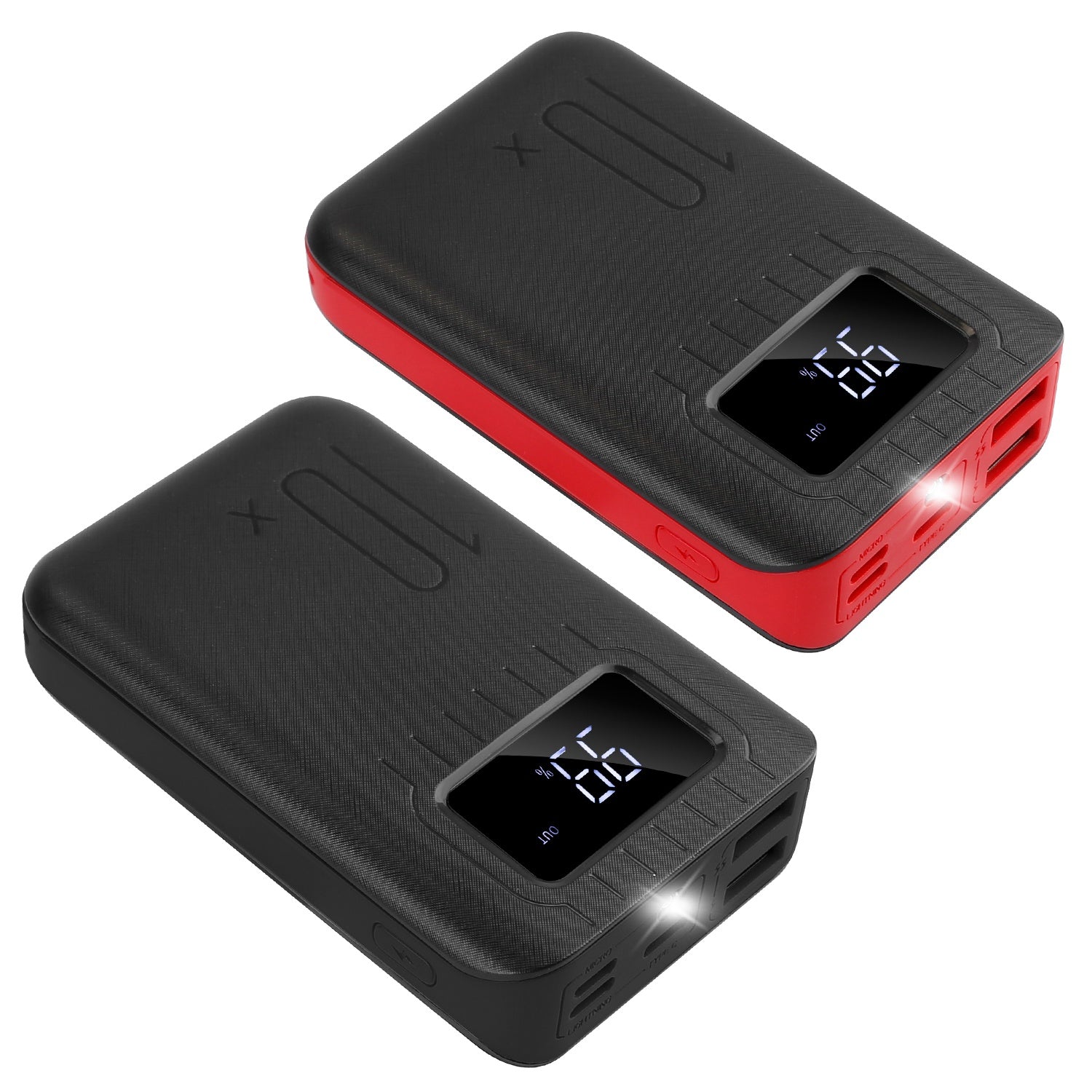 1Pc 1W MAh Portable Power Bank External Battery Pack Charger Dual USB Charge Interface With LCD Display Flashlight Type C Micro USB Lightning Input - 5 - CJ