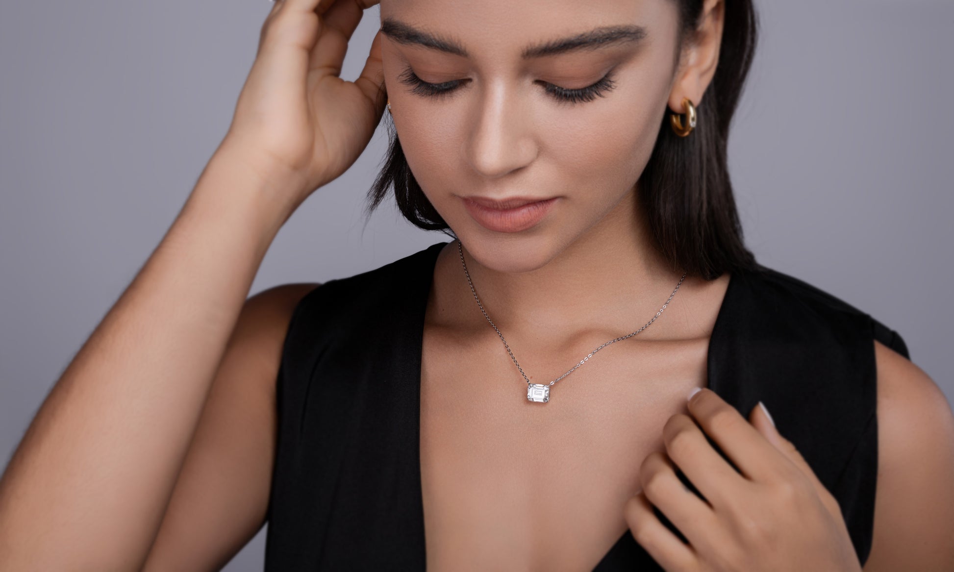 1Mirage In The Mirror - A Trendy Diamond Pendant Necklace Set With Octagonal  Moissanite S925 Sterling Silver And Platinum Plating Prohibit TikTok sales