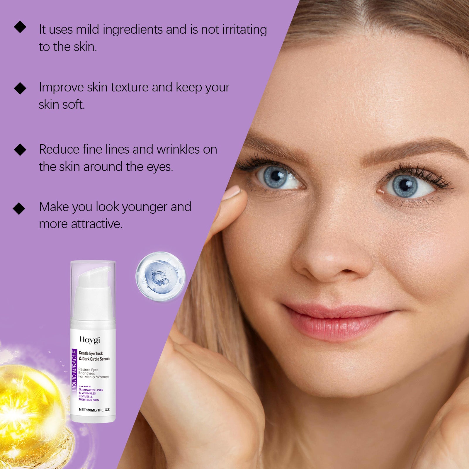 Hoygi Eye Serum Moisturizes Eye Skin Brightening, Hydrating And Moisturizing Daily Massage Treatment Serum - 5 - CJ