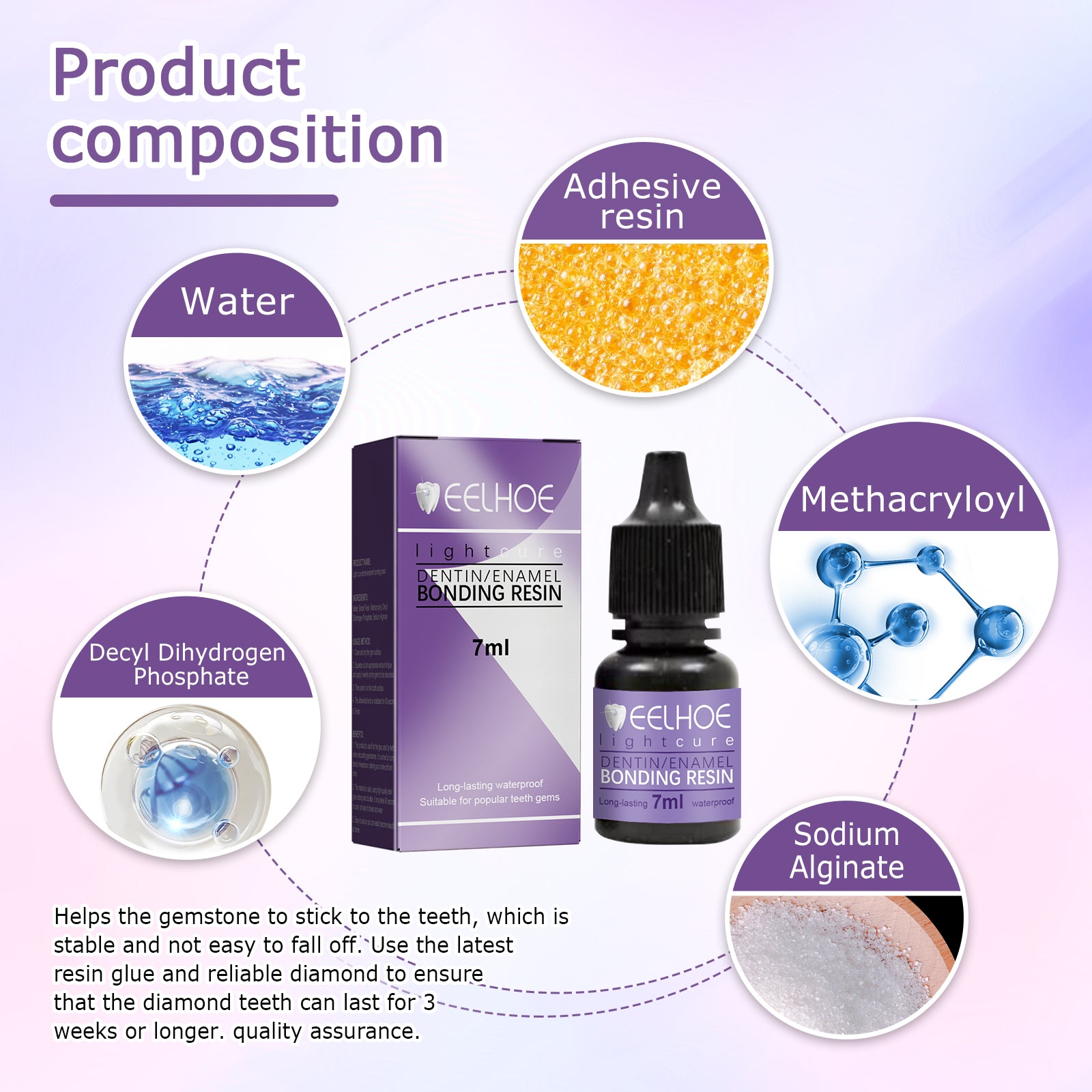 EELHOE Tooth Gem Decorative Glue, DIY Fashionable Jewelry Bonding Teeth Gems Light Cured Adhesive Glue - 5 - CJ