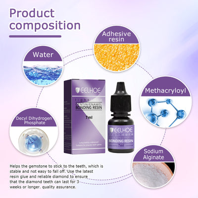 EELHOE Tooth Gem Decorative Glue, DIY Fashionable Jewelry Bonding Teeth Gems Light Cured Adhesive Glue - 5 - CJ